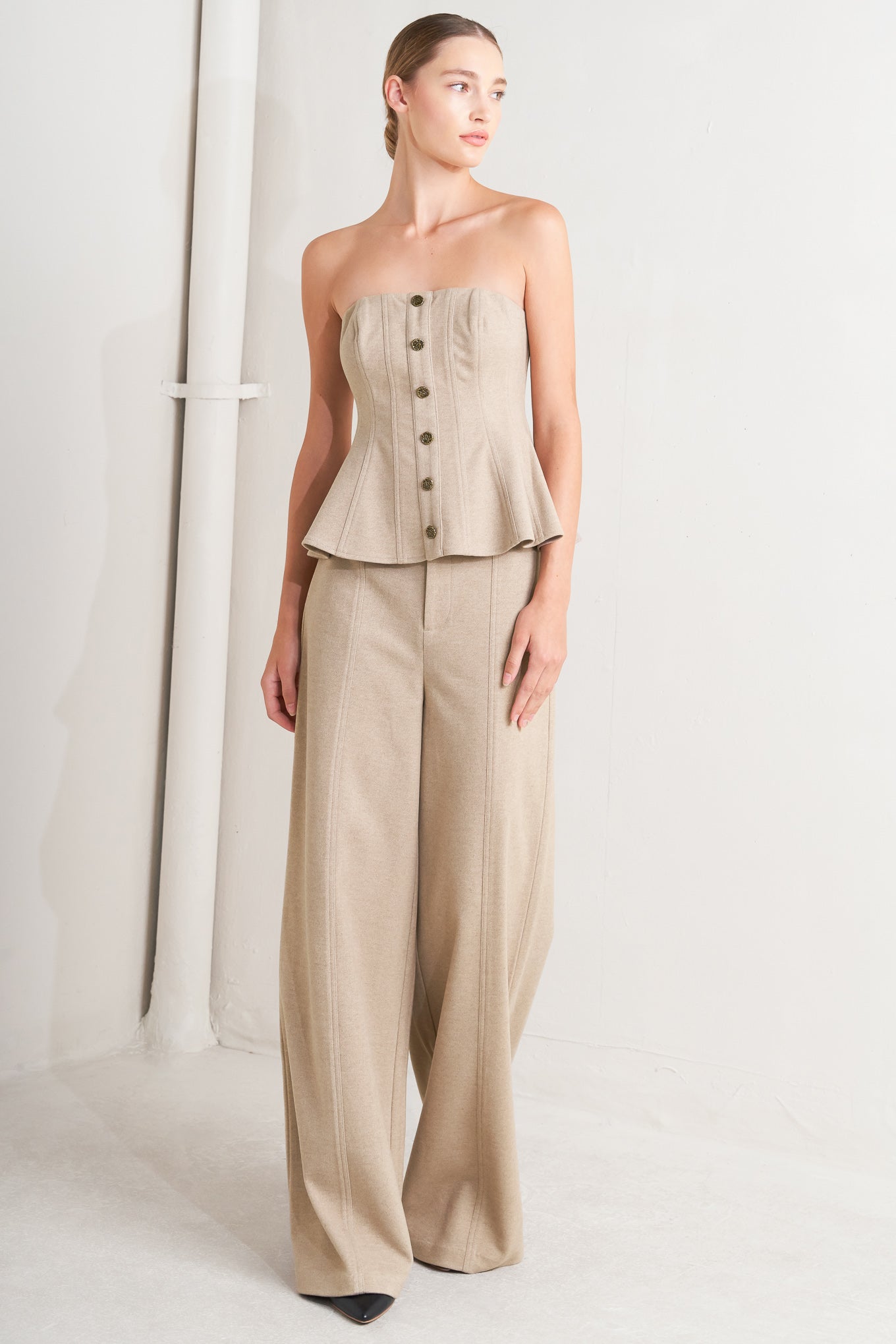 MODERN CORSET MOCHA KNIT TOP Flying Tomato