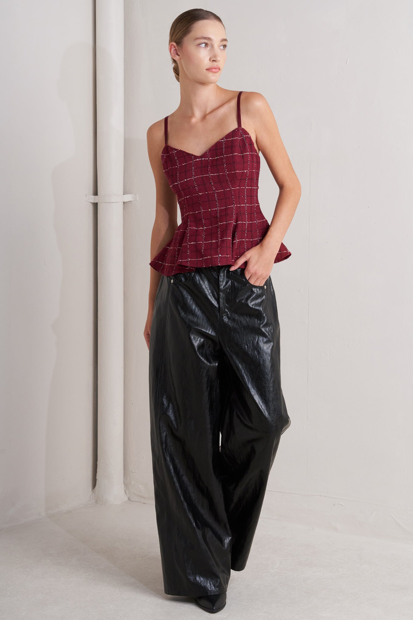 BURNT BOULEVARD TWEED CAMI TOP Flying Tomato