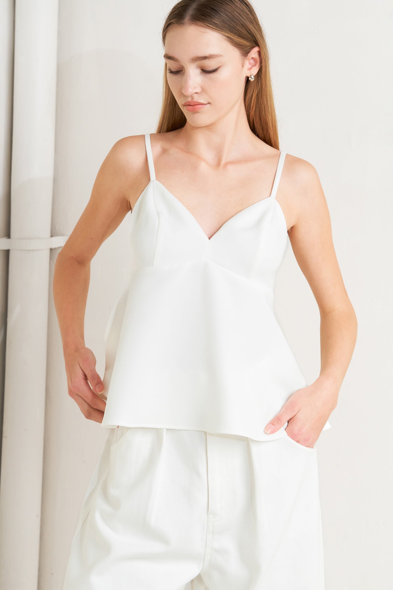 MINIMAL MOOD WOVEN CAMI TOP - Love Salve