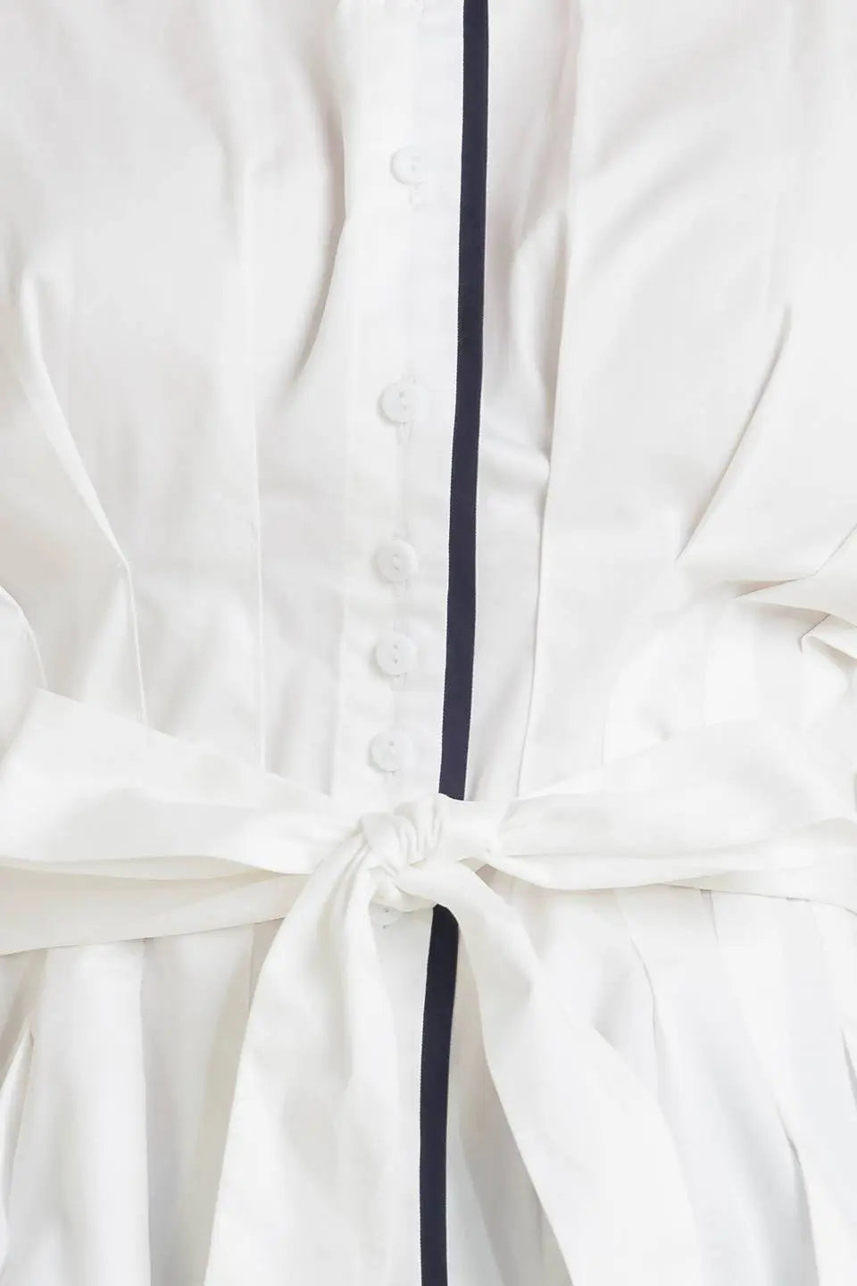 Quiet Force Woven Top With Collar Front Button Down Corset Waist Self Tie Flying Tomato