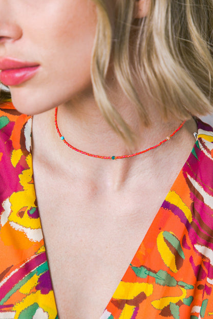 BOHO FLEX RED CHOKER