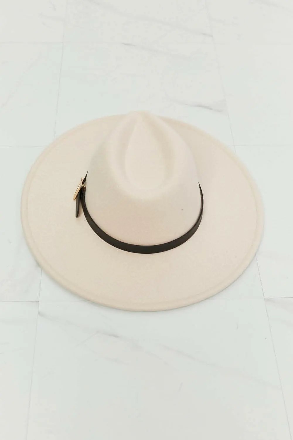 Fame fedora hat with gold buckle - Love Salve 