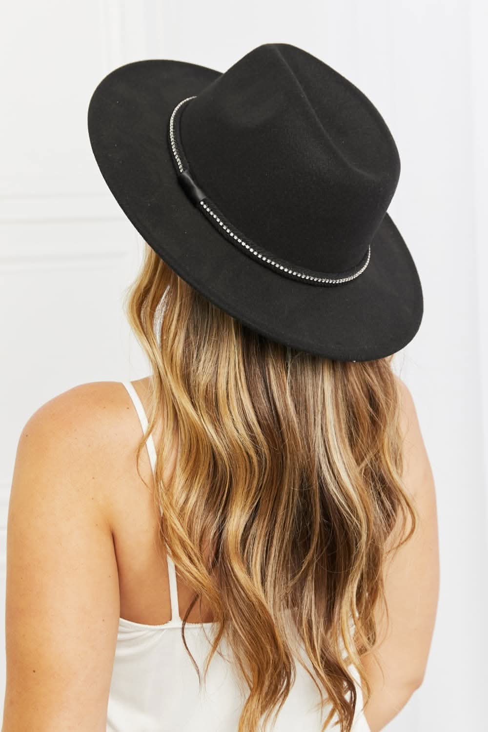 Fame fedora hat with rhinestones 