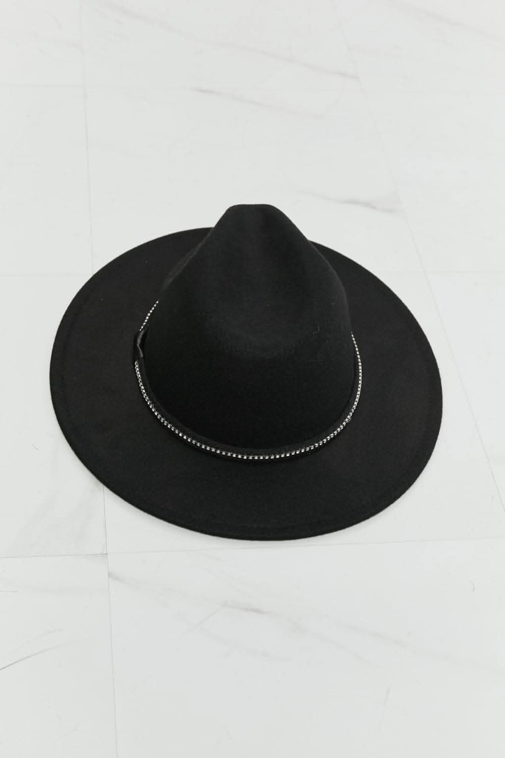 Fame fedora hat with rhinestones - Love Salve 