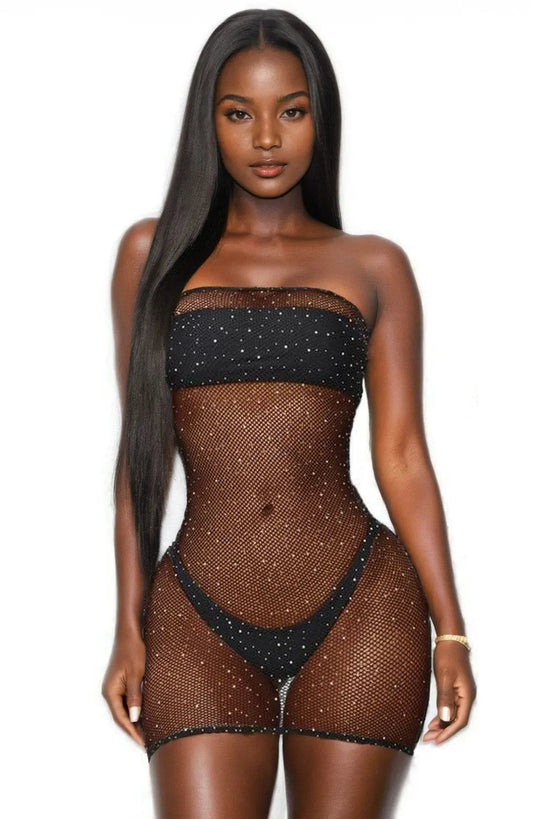 3wishes.com Apparel & Accessories > Lingerie - Strapless Mesh Chemise - Premium Quality 3wishes.com