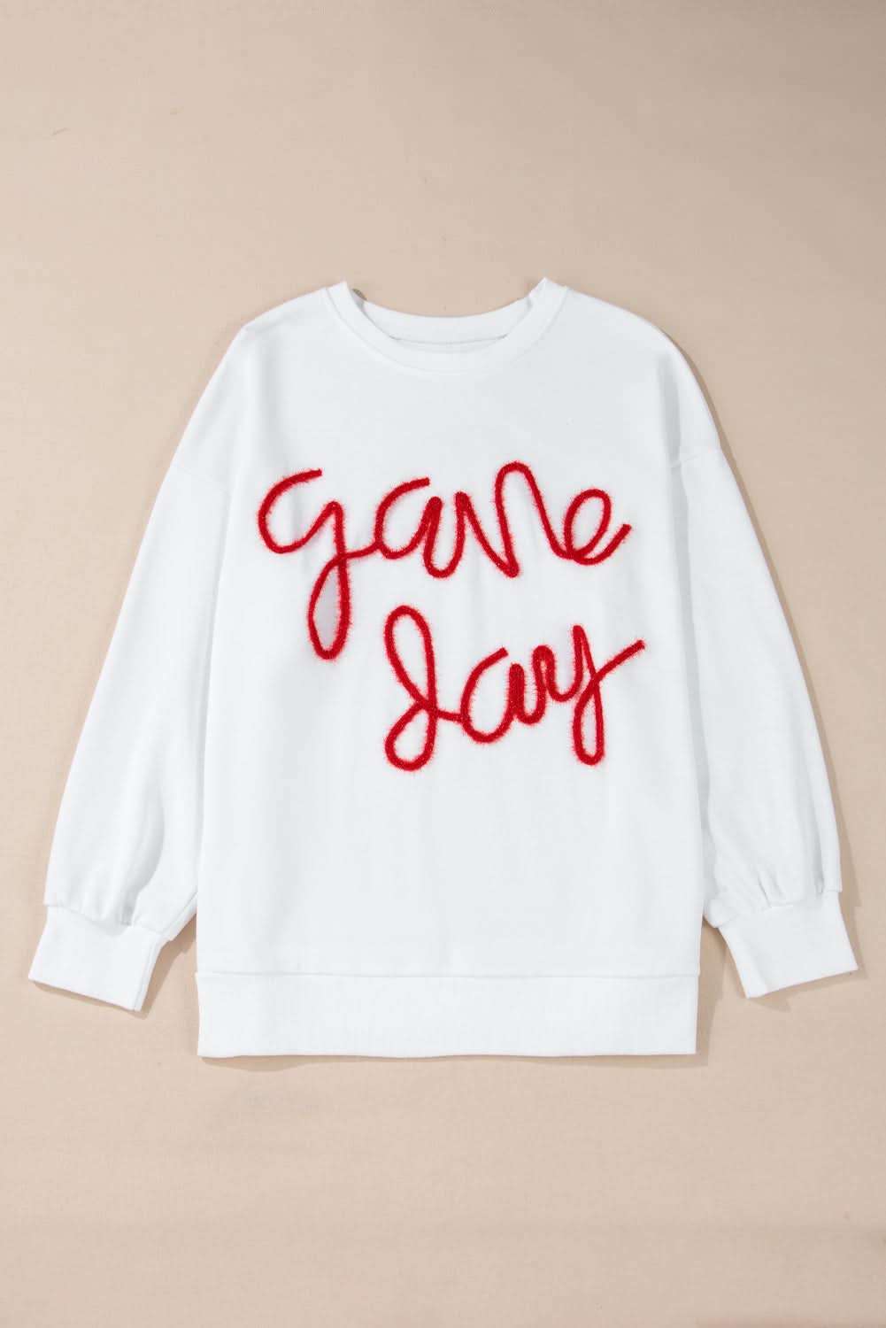 Festive white plus size sweatshirt 