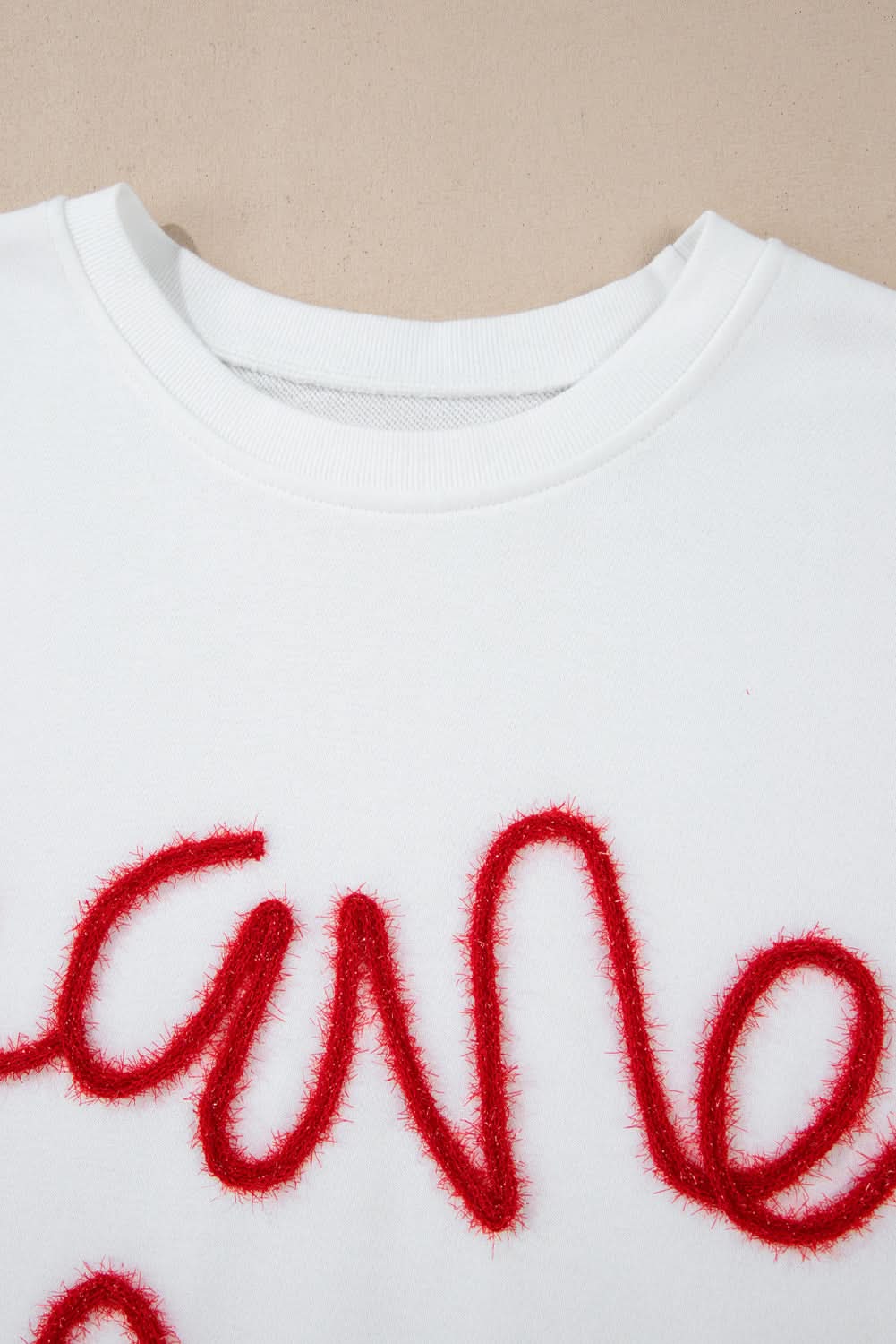 Festive white plus size sweatshirt 