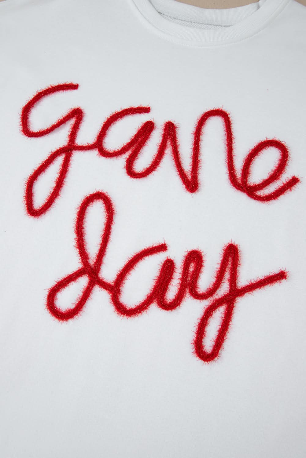 Festive white plus size sweatshirt 