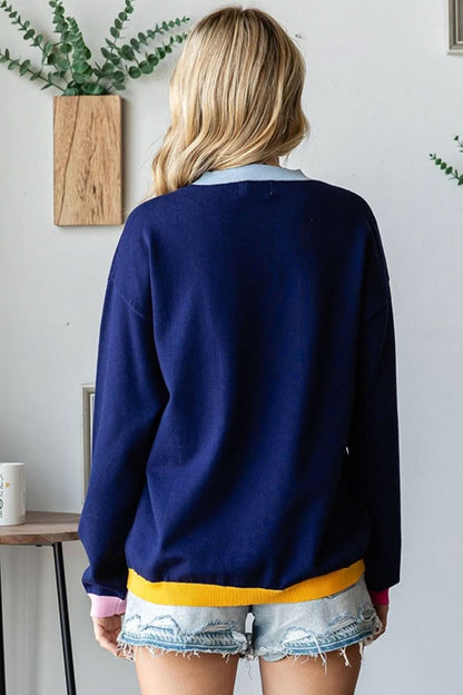 First love cozy ribbed sweater 