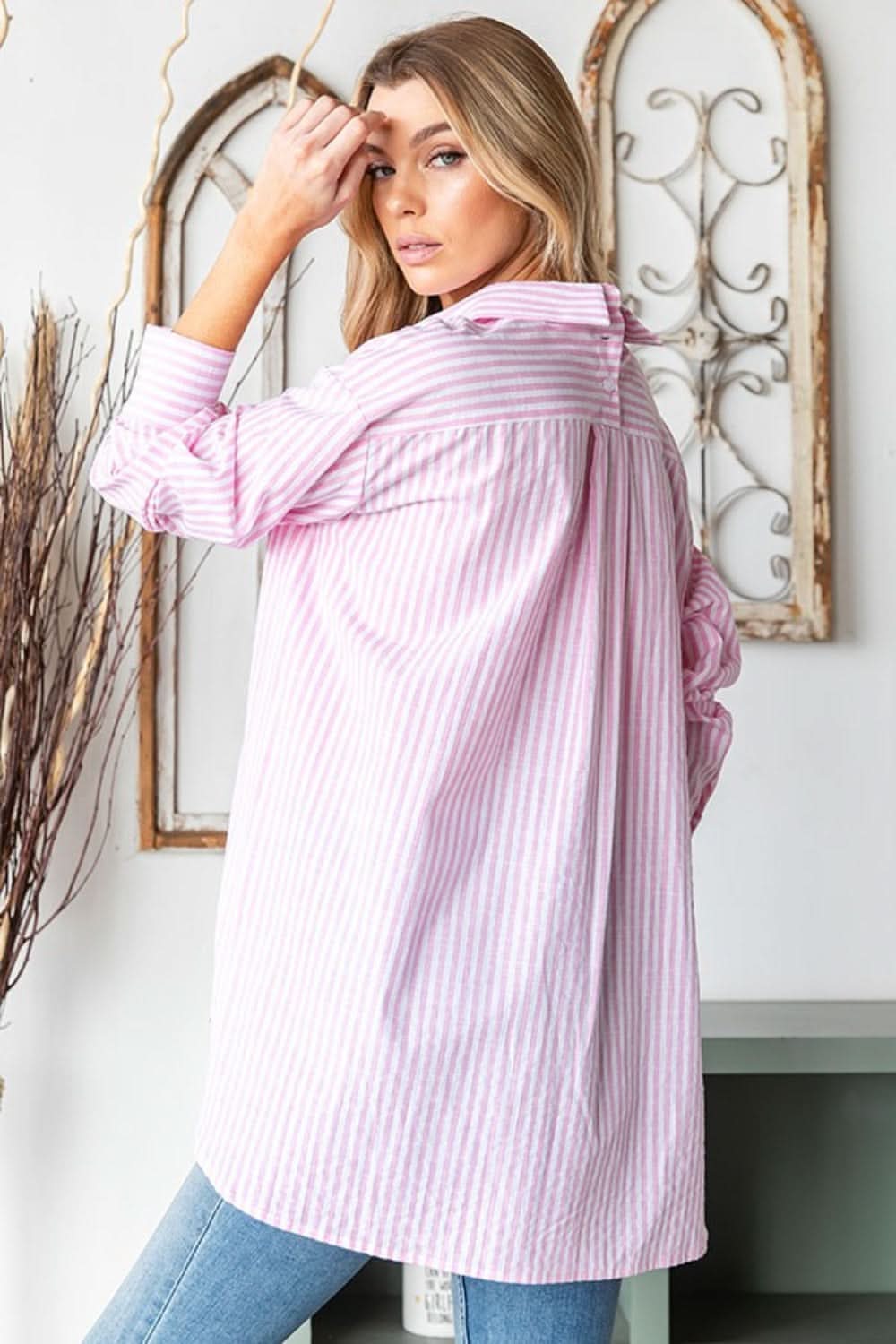 First love striped button down shirt - Love Salve 