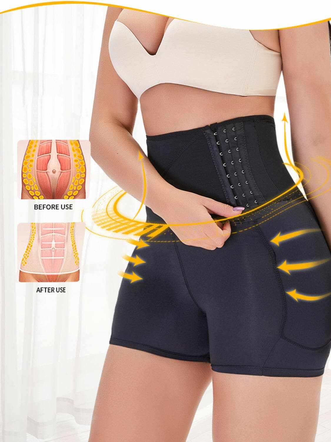 Flattering shaping shorts with hook closure - Love Salve 