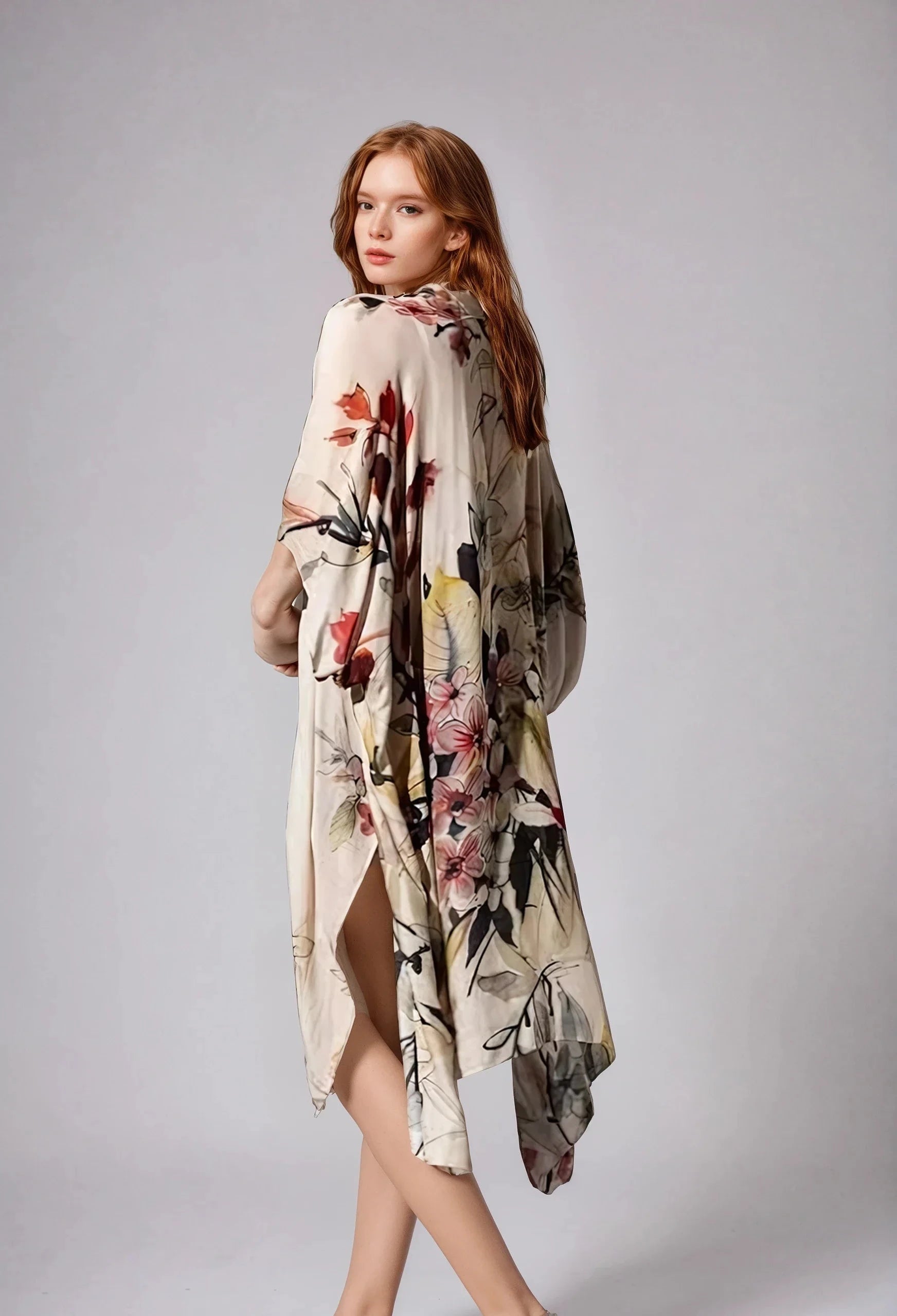 Fleur Serenity Floral Kimono For Gentle Everyday Wear Fitkitty Culture Athleisure Wear, Yoga Wear & Women's Clothing