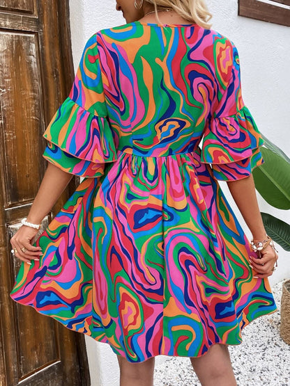 Flirty Mini Dress With Ruffles For Playful Elegance 