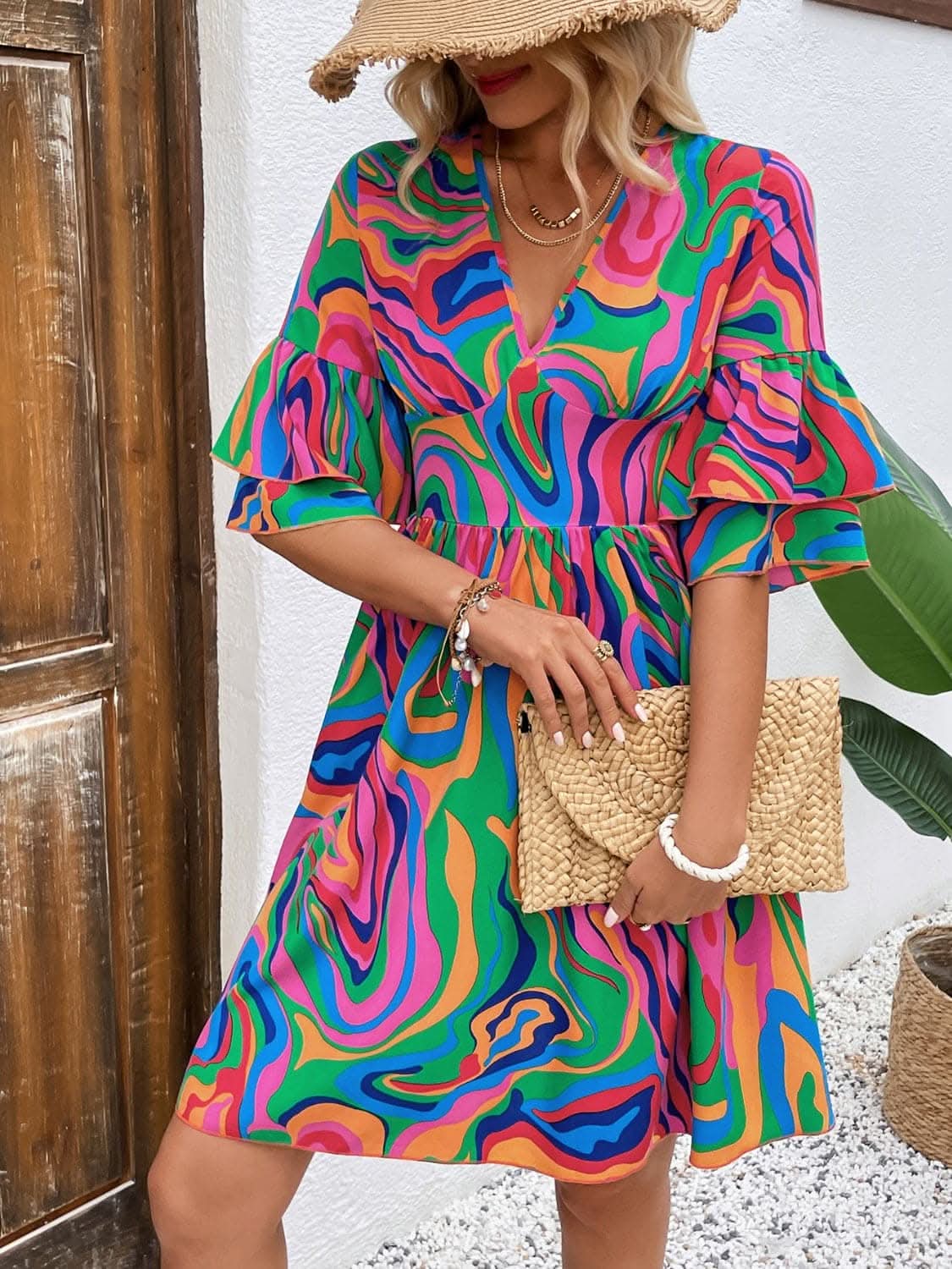 Flirty Mini Dress With Ruffles For Playful Elegance 