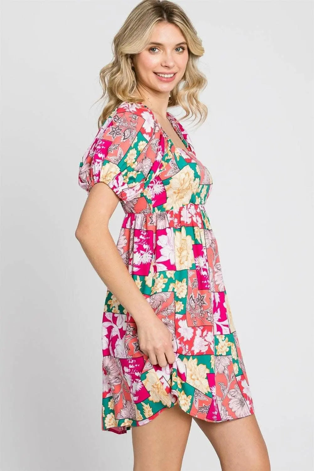 Floral Charm Ruffle Sleeve Mini Dress - Love Salve 