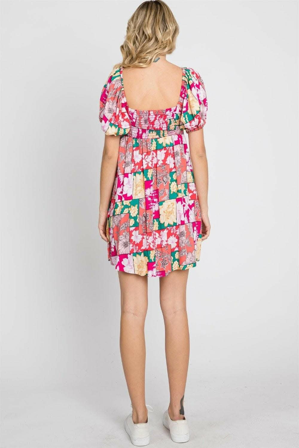 Floral Charm Ruffle Sleeve Mini Dress 