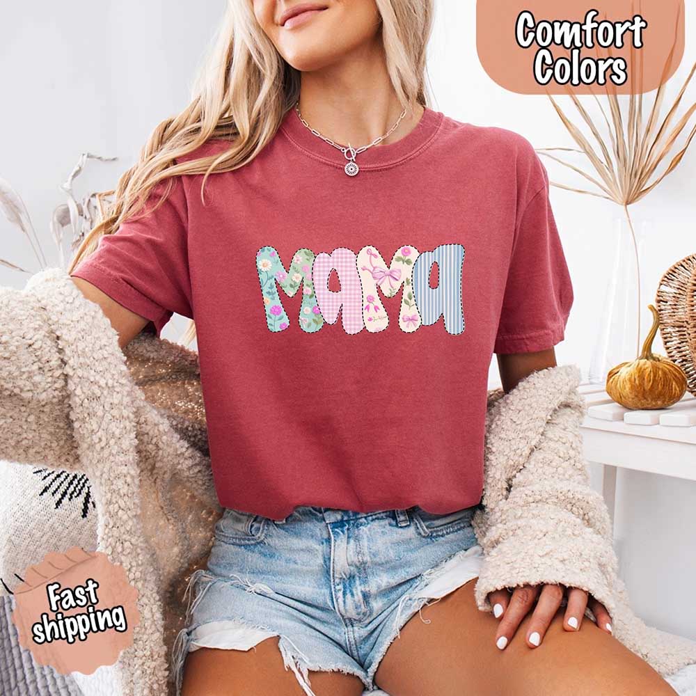 Floral Mama Comfort Colors Tee – Spring Mom Shirt or Mother’s Day Gift Adorb Custom Tees