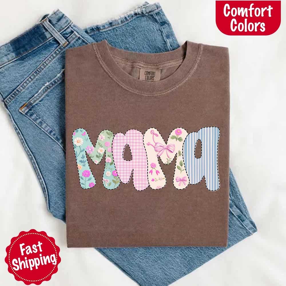 Floral Mama Comfort Colors Tee – Spring Mom Shirt or Mother’s Day Gift Adorb Custom Tees