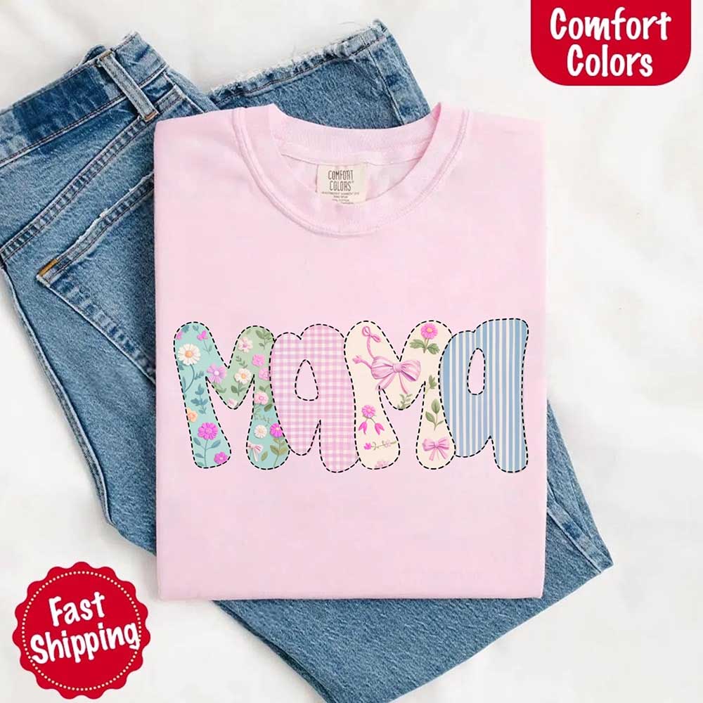 Floral Mama Comfort Colors Tee – Spring Mom Shirt or Mother’s Day Gift Adorb Custom Tees