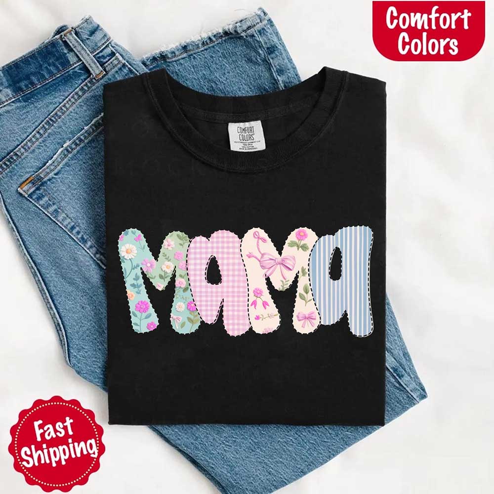 Floral Mama Comfort Colors Tee – Spring Mom Shirt or Mother’s Day Gift Adorb Custom Tees