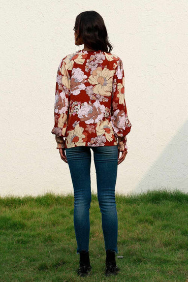 Floral Smocked Blouse - Chic Design 