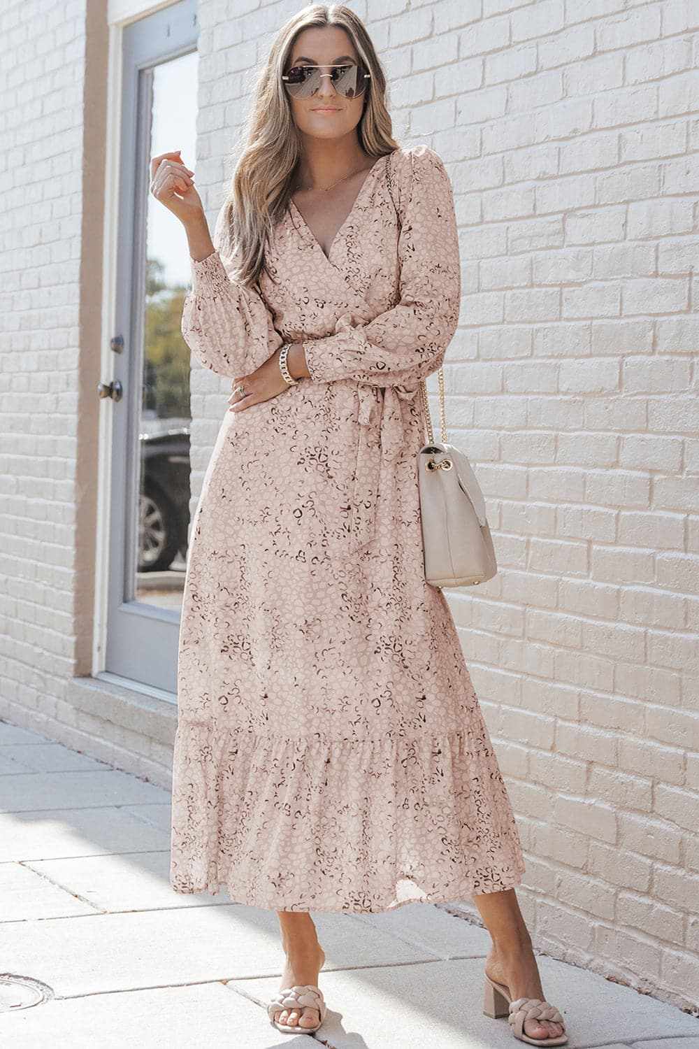 Floral Tie-Front Ruffle Dress 