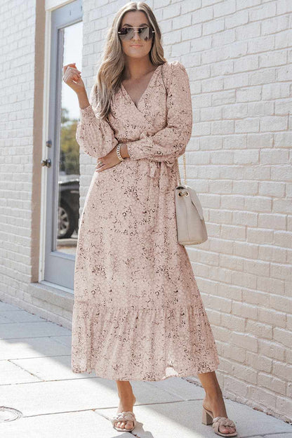 Floral Tie-Front Ruffle Dress - Love Salve 