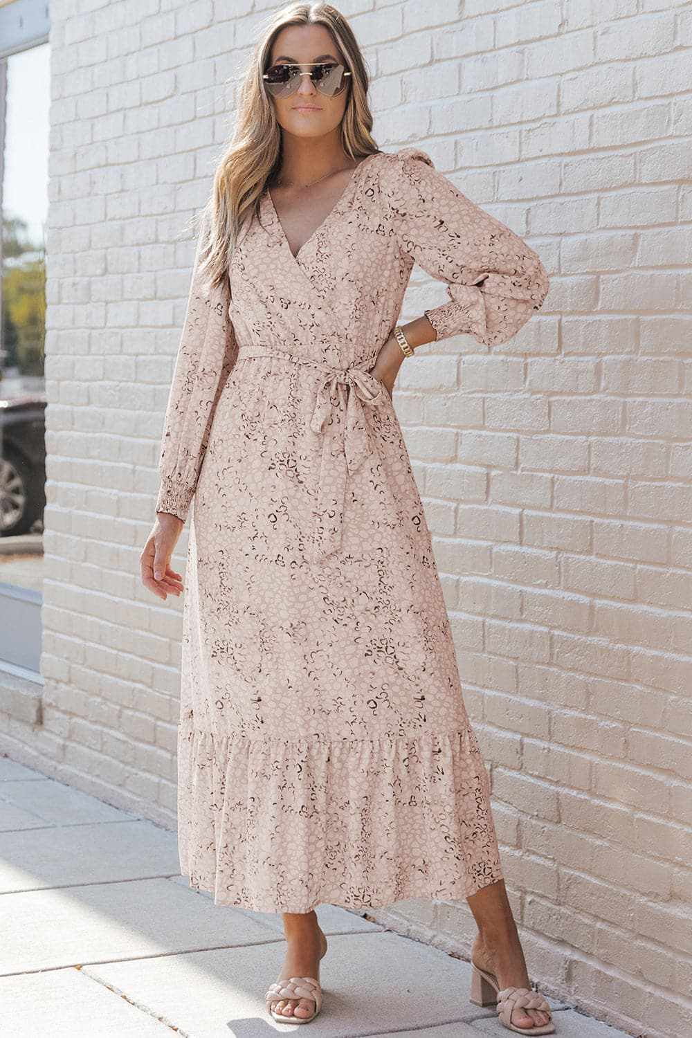 Floral Tie-Front Ruffle Dress - Love Salve 