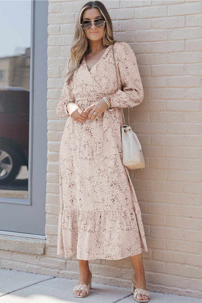 Floral Tie-Front Ruffle Dress - Love Salve 