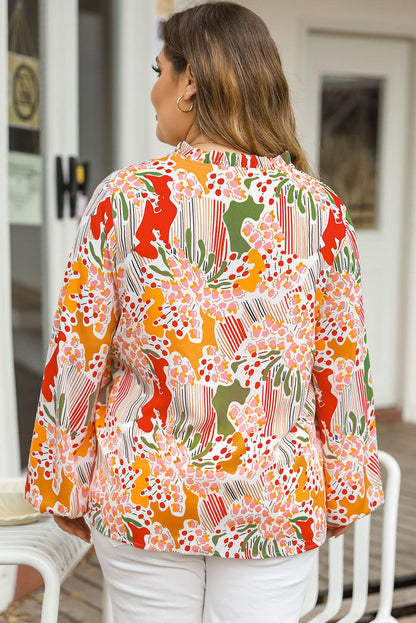 Floral abstract plus size blouse - Love Salve 