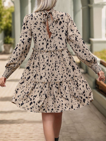 Floral mini dress with frills - Love Salve 