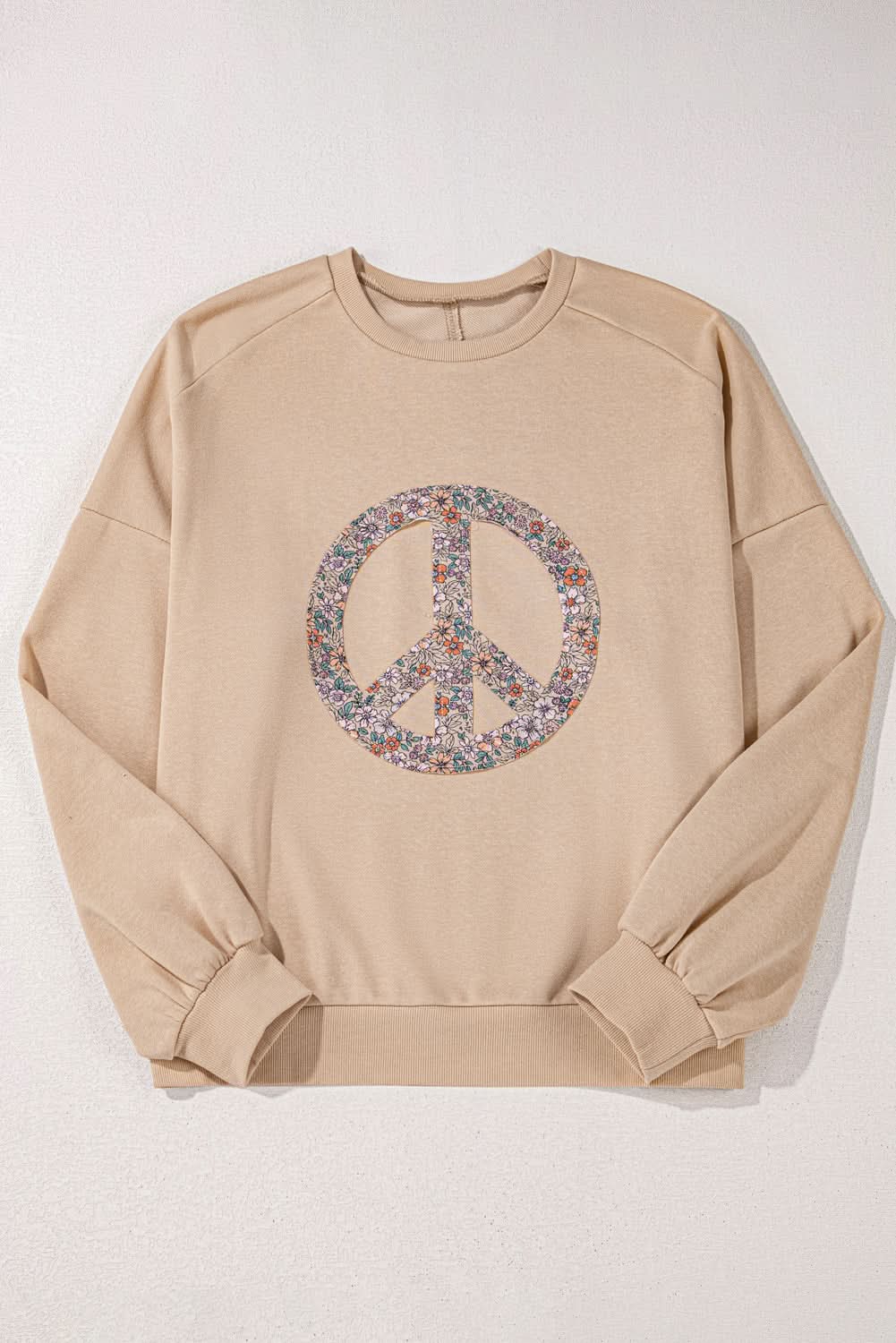 Floral peace sign plus size sweatshirt - Love Salve 