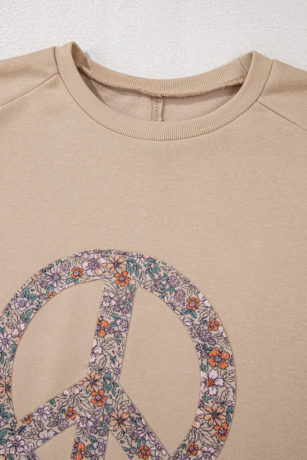 Floral peace sign plus size sweatshirt - Love Salve 