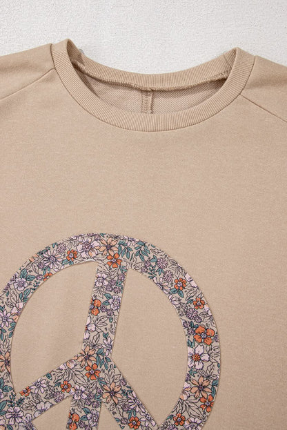 Floral peace sign plus size sweatshirt 