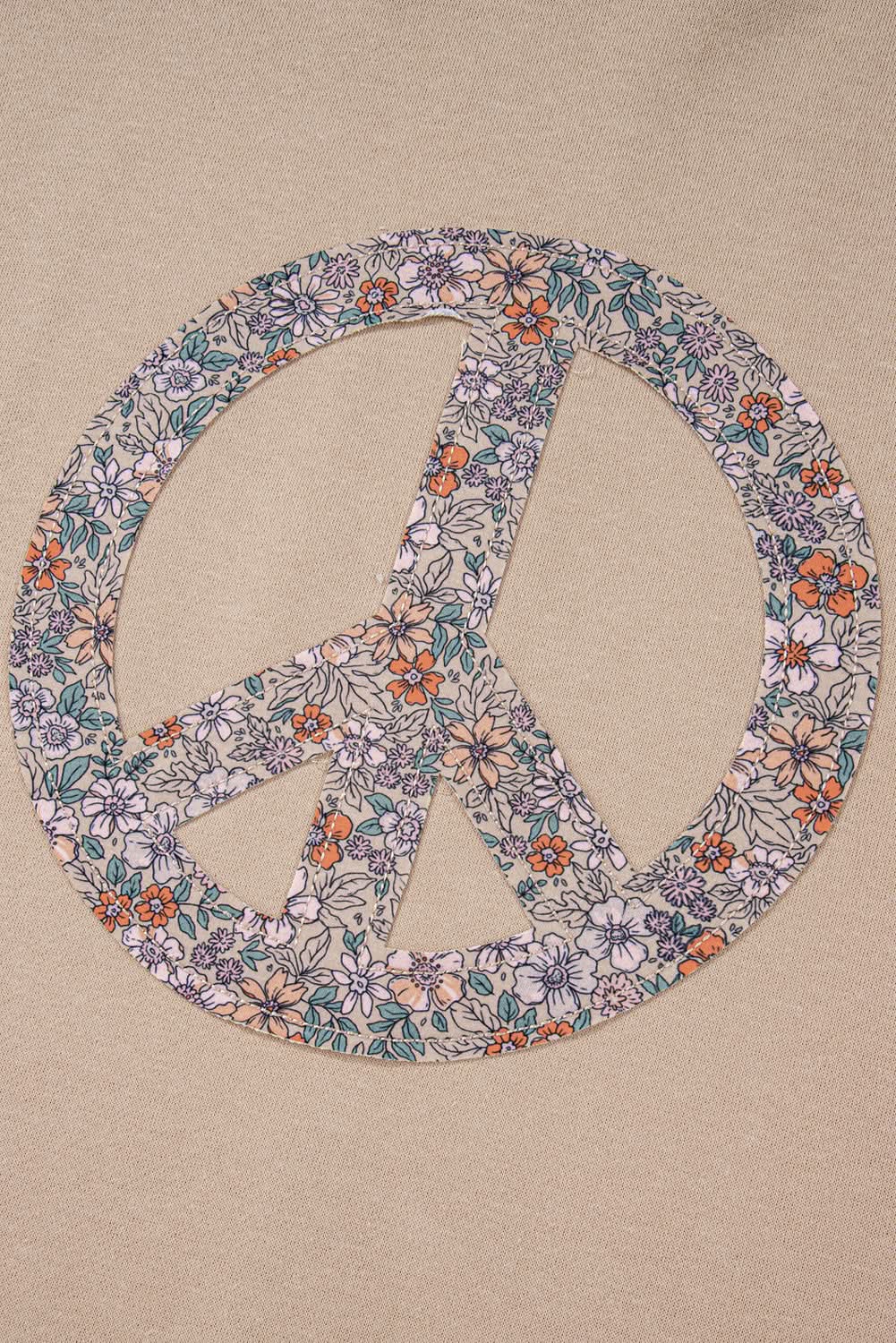 Floral peace sign plus size sweatshirt 