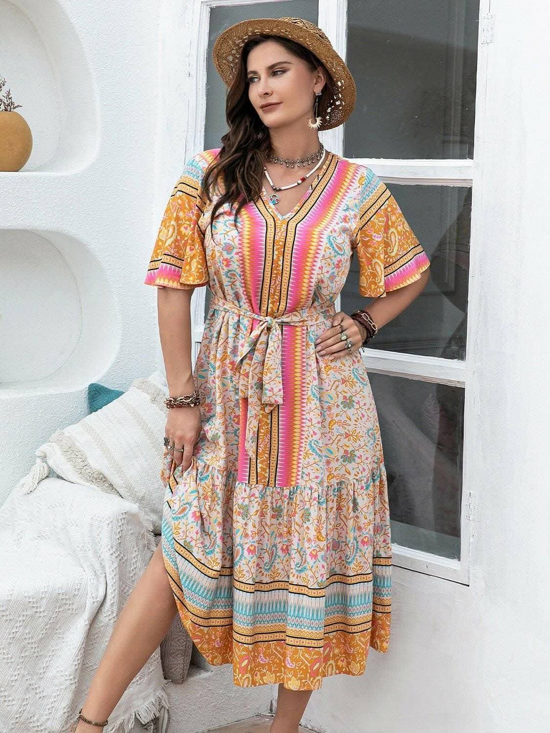 Floral plus size maxi dress - Love Salve 