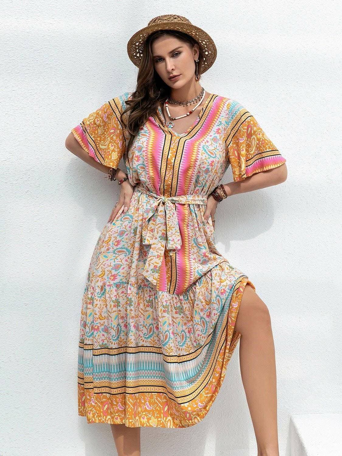 Floral plus size maxi dress - Love Salve 