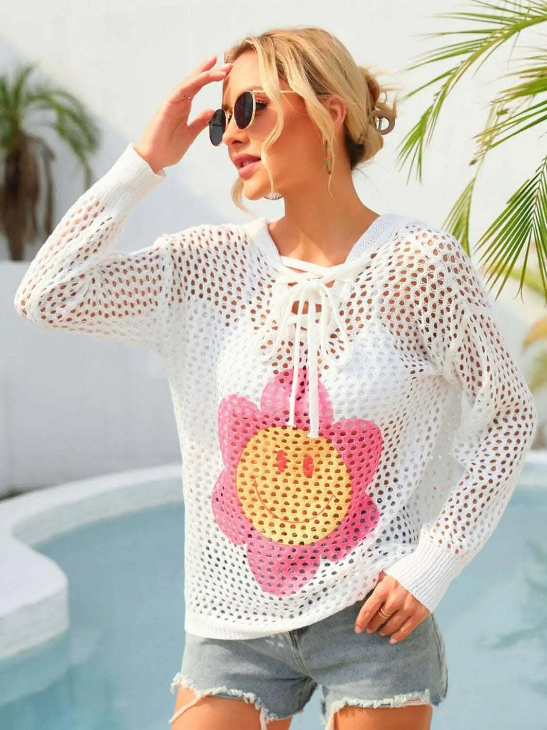 Floral sheer hooded cover-up - Love Salve 