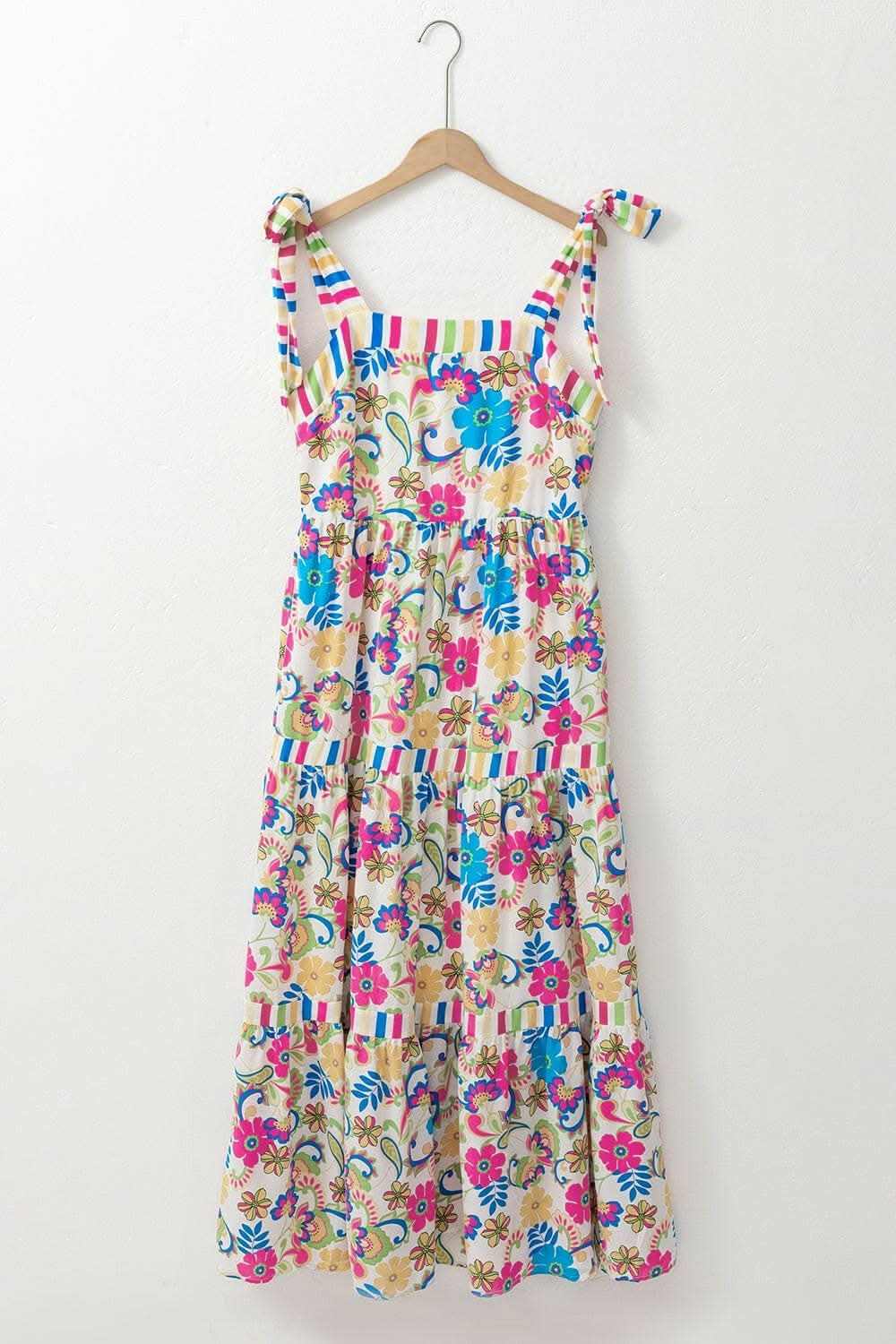 Floral tied maxi dress - sleeveless 