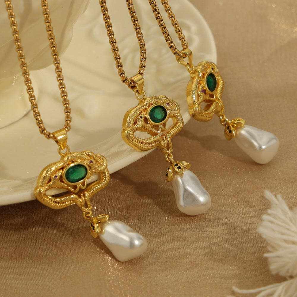 Freshwater pearl geometric necklace - Love Salve 