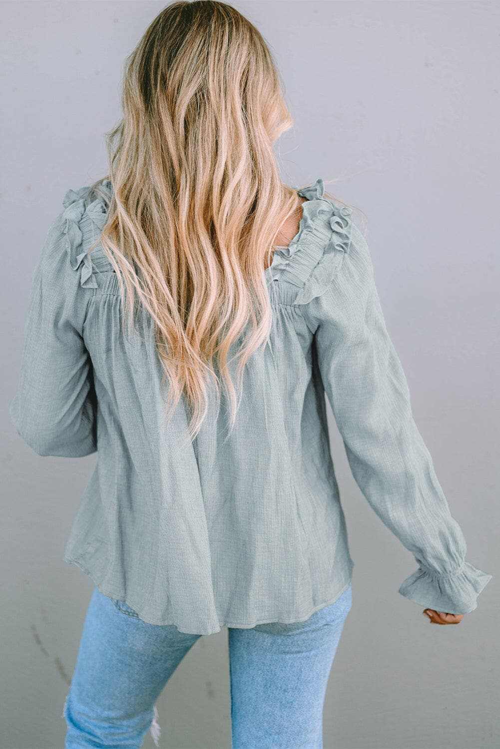 Frill sleeve blouse - elegant style - Love Salve 