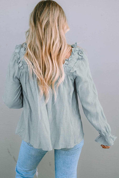 Frill sleeve blouse - elegant style - Love Salve 