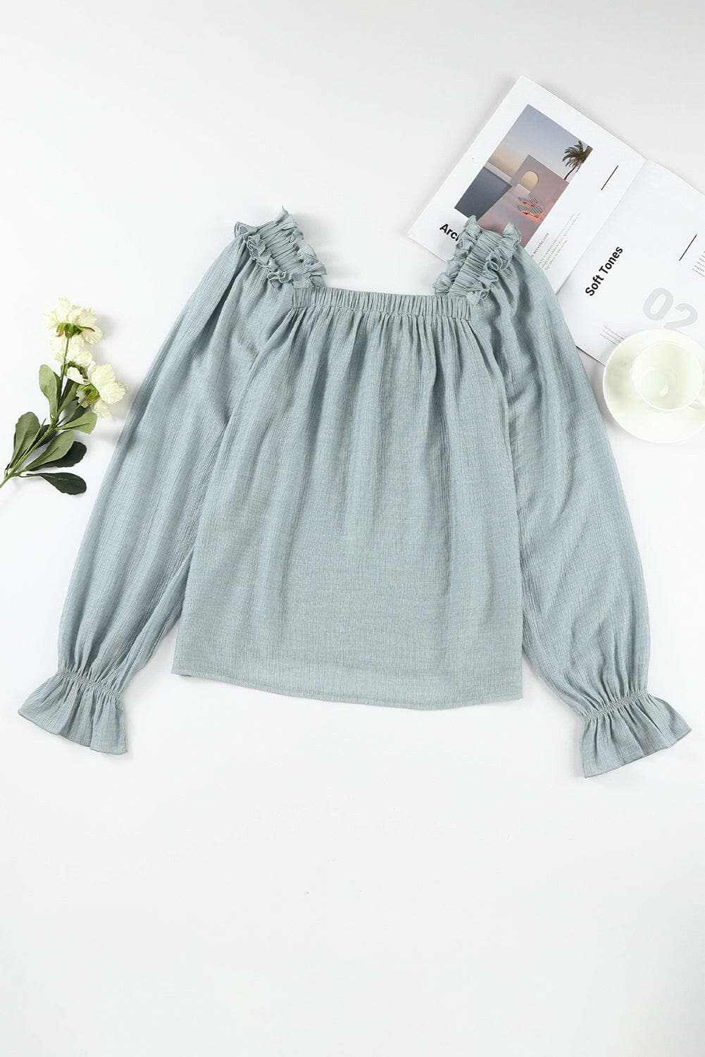 Frill sleeve blouse - elegant style - Love Salve 