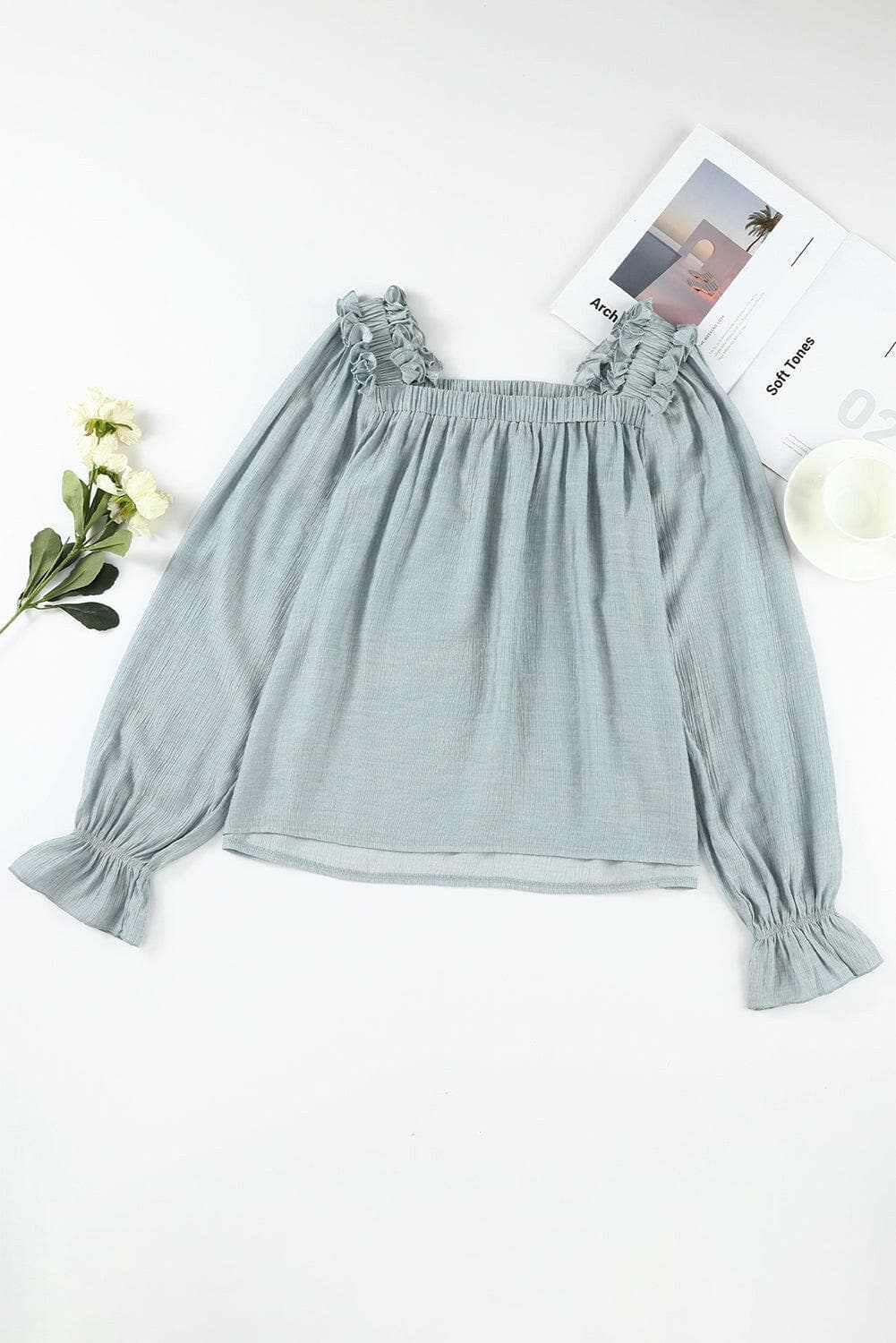 Frill sleeve blouse - elegant style - Love Salve 