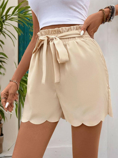 Frill tie shorts with pockets - Love Salve 