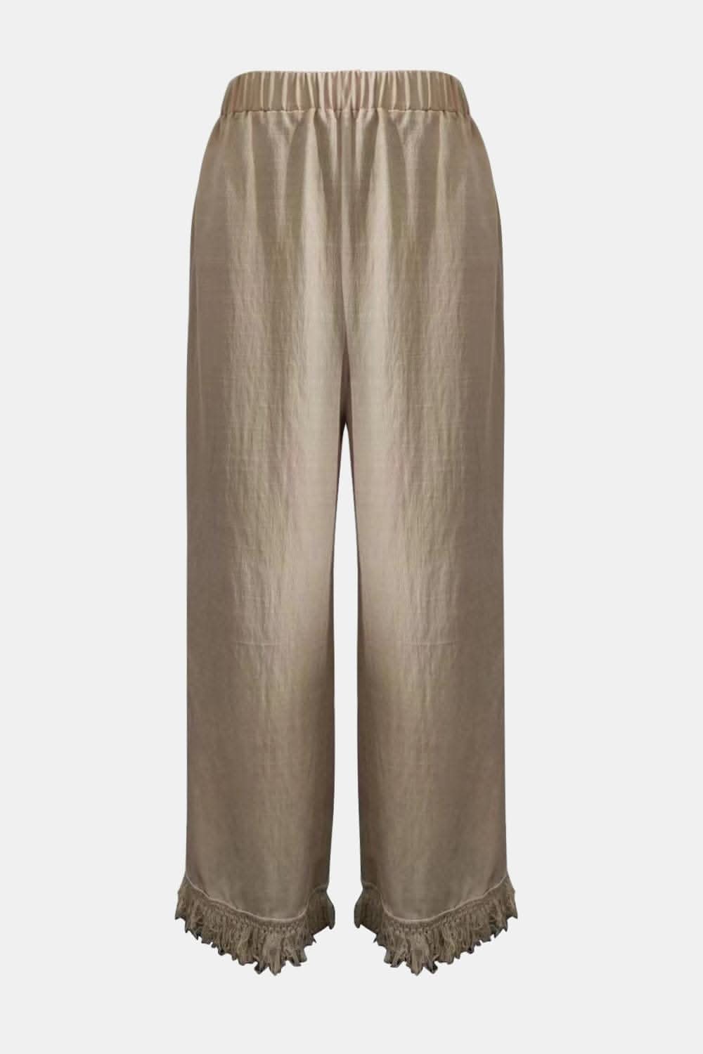 Fringe hem sheer trousers 