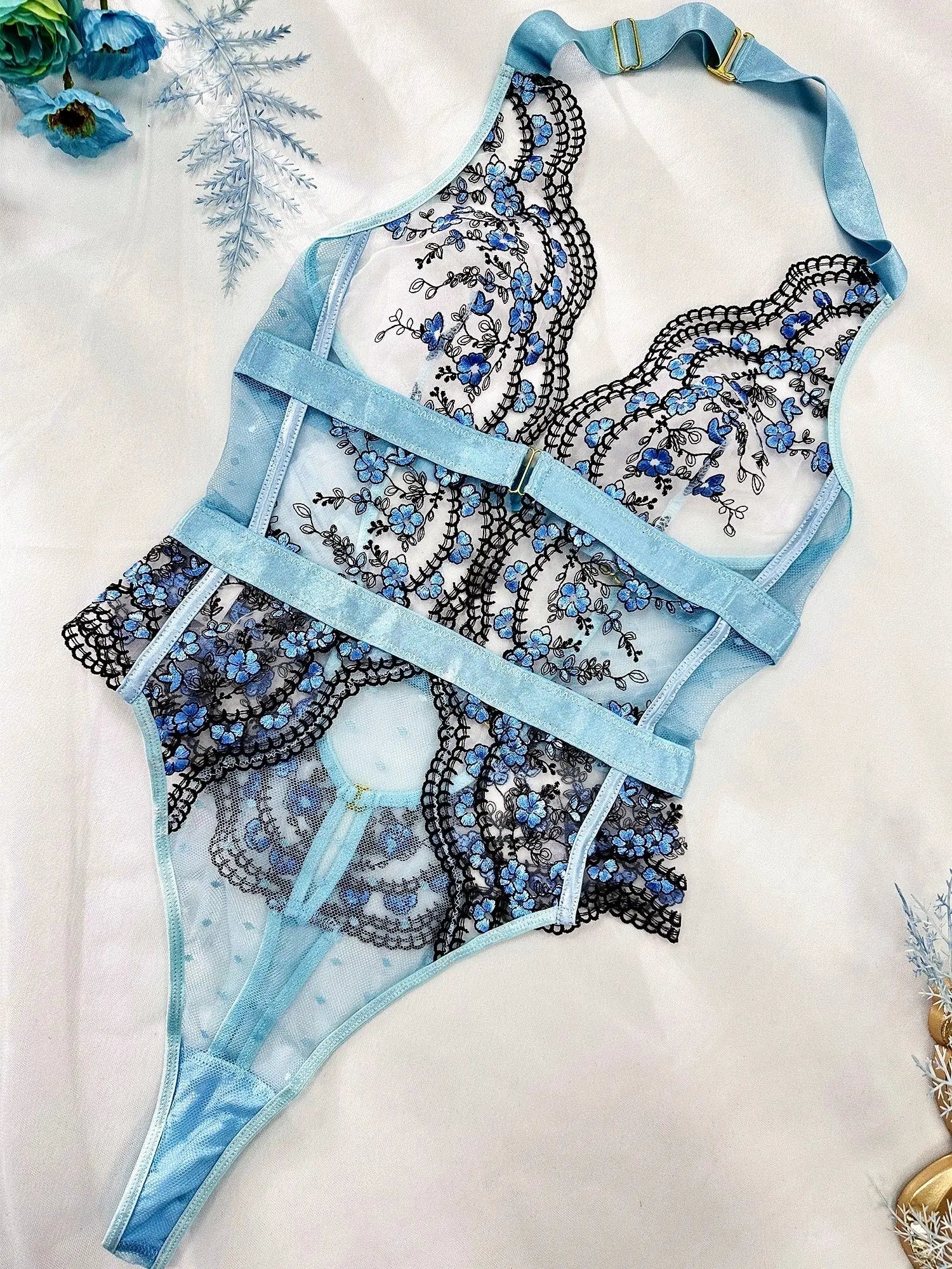 Tender Blossom Halter bodysuit Hello.LA.Girl