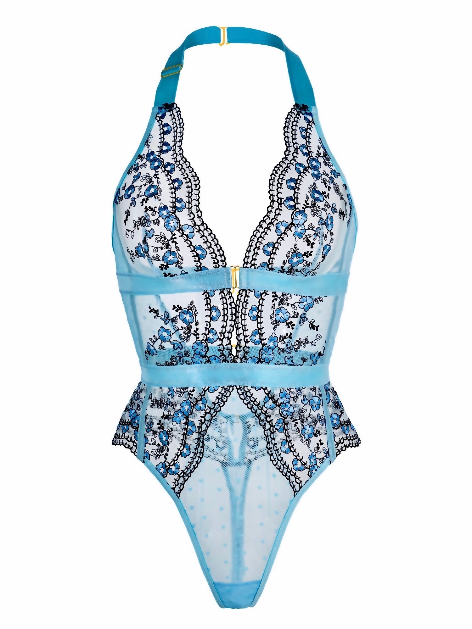Tender Blossom Halter Bodysuit Lingerie Sexy One Piece Hello.LA.Girl