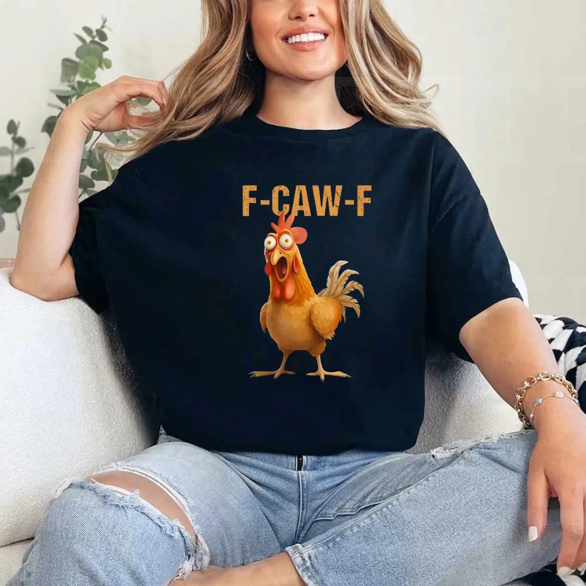 Funny F-Caw-F Rooster Unisex T-Shirt Adorb Custom Tees