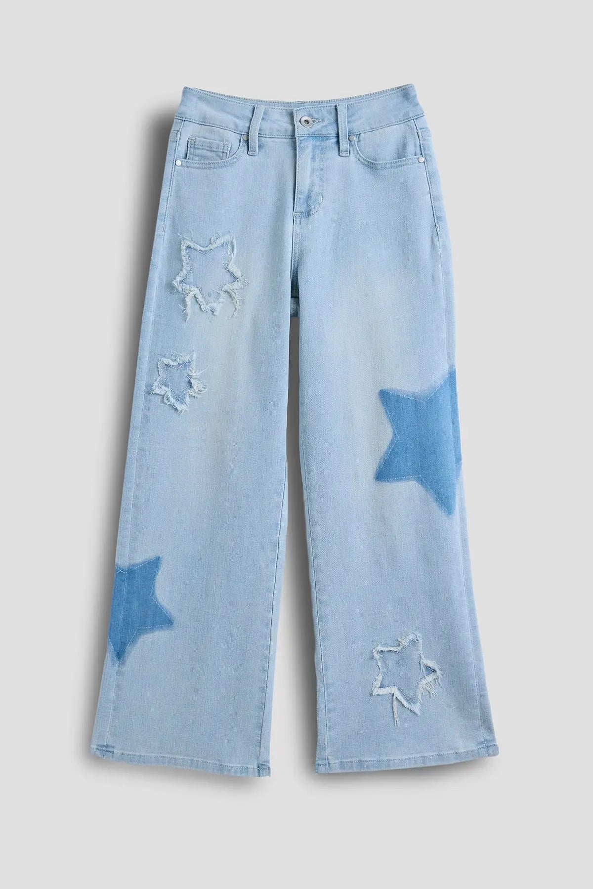 Girls Star Patchwork Wide Leg Jeans YMI JEANS